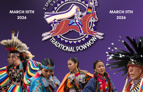 Poster for event with pictures of people in traditional Indigenous garb