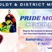 Colourful rainbow poster with a photo of two heart keychains and details about the upcoming event on Saturday, June 6th at the Humboldt Museum.