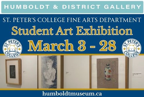 Poster for event with a image of drawings in a gallery