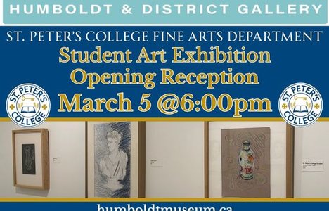 Poster of event with a image of drawing displayed in a gallery.