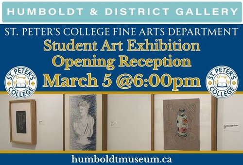 Poster of event with a image of drawing displayed in a gallery.