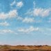 Oil painting on panel by experienced artist and workshop leader Laureen Marchand titled The Wide Horizon showing the hills and buttes of Grasslands National Park and the big sky around them