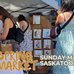 picture of an outdoor market scene with women in sundresses looking at a booth with art prints