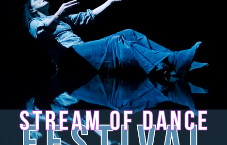 Poster for event with a photo of someone performing.