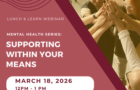 Poster of event with a image of people giving high fives