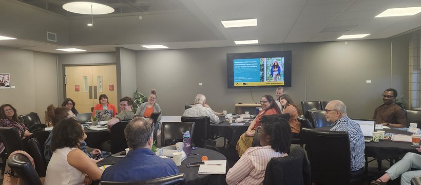 Consultants from Ivy + Dean Consulting presented the findings from consultation reports to SaskCulture staff.