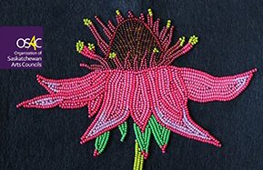 Vanessa Hyggen, Marsh cinquefoil, miyuki beads on pellon, 8" x 8" 2022