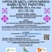 Poster for the event with photos of quilt patterns.