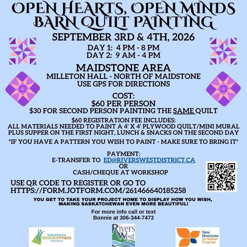 Poster for the event with photos of quilt patterns.