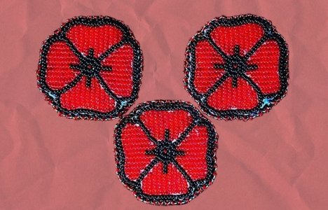 Image of Beaded poppies