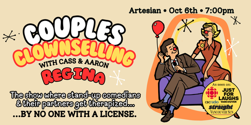 Illustrated poster for couples clownselling