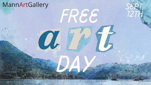 Poster for Free Art Day at Mann Art Gallery on 12 September.