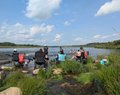 people sitting in the water