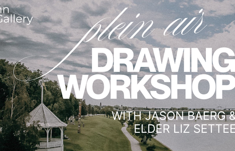 Promo graphic for the workshop, shows the riverbank in Prince Albert, where the workshop will be taking place