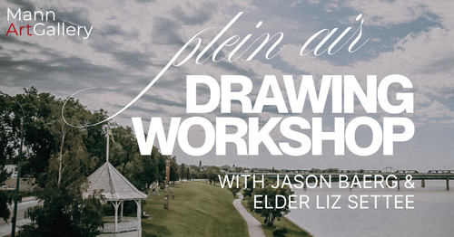 Promo graphic for the workshop, shows the riverbank in Prince Albert, where the workshop will be taking place