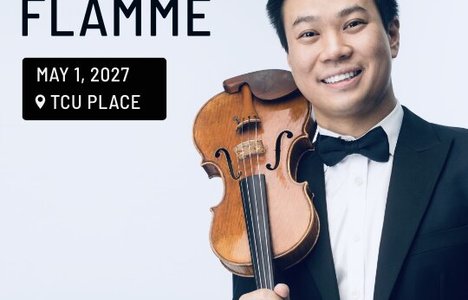 Photo of Judith Yan with a violin.