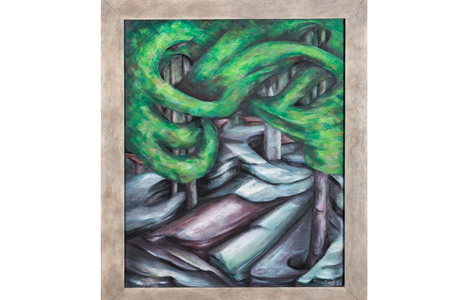 Grace Hogg, La Ronge, 1953, oil on Masonite panel, 73.6 x 60.8 cm. The Mendel Art Gallery Collection at Remai Modern. Purchased with funds raised by the Gallery Group, 1988. Photo: Carey Shaw.