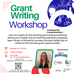 Event flyer for a Grant Writing Workshop on Monday, October 19, 2026, from 1:00pm to 5:00pm at Lions Hall (231 2nd Ave, Dodsland, SK). The workshop is free to attend, but registration is required by noon on October 14, 2026. It is facilitated by Coralie B
