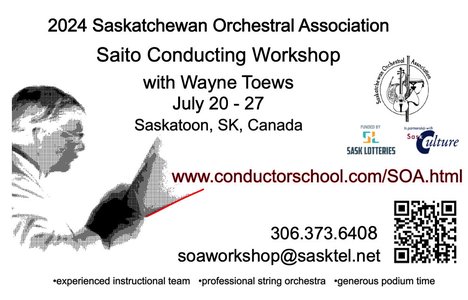 2024 Saskatchewan Orchestral Association Saito Conducting Workshop
